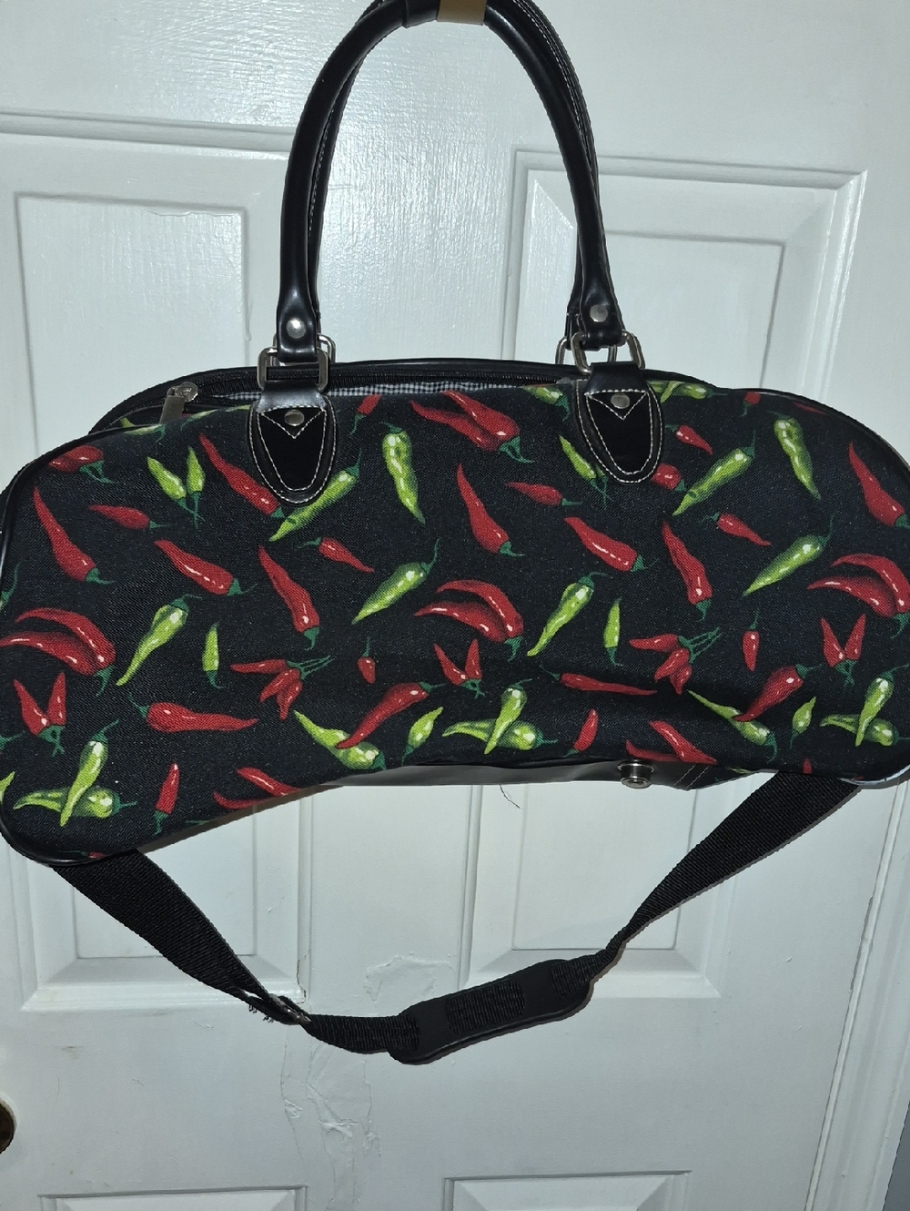 Black Canvas Chili Pepper Weekender Shoulder Bag